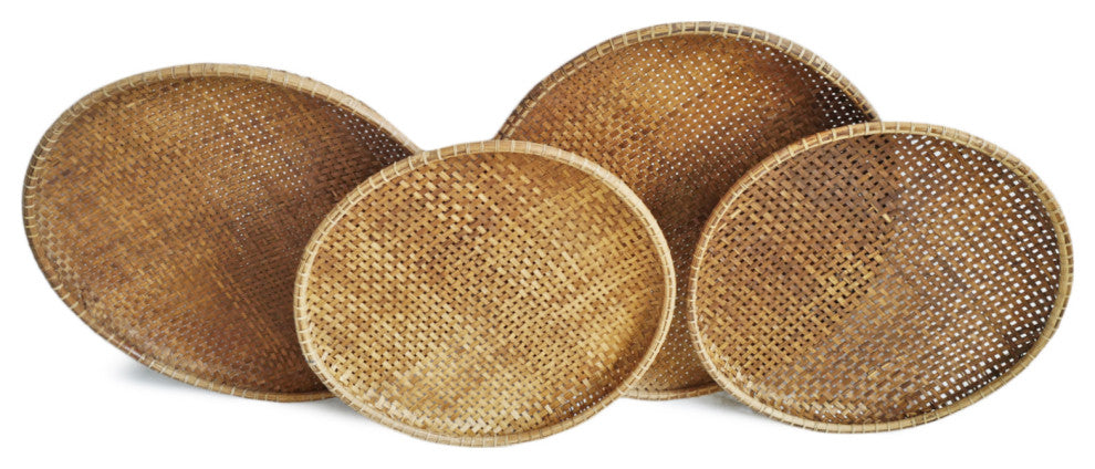 Bamboo Woven Round Tray, Large