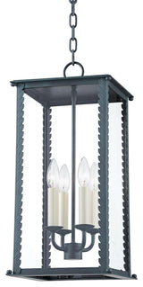 Zuma Four Light Exterior Lantern, Verdigris