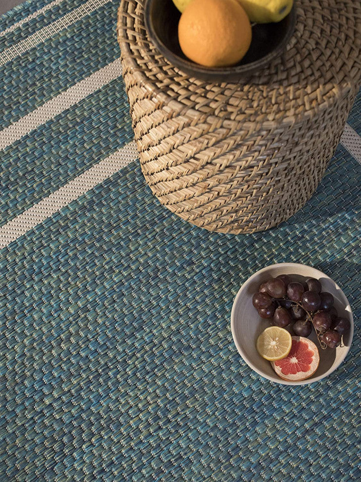 Outdoor Collection Oriental Area Rug - UV Safe Rug, Ocean, 5'3"x7'6"