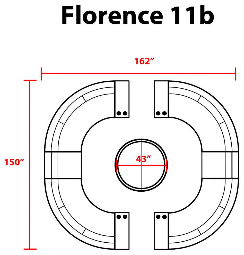 Florence 11 Piece Outdoor Wicker Patio Furniture Set 11b