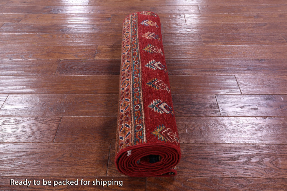 Runner Super Kazak Khorjin Handmade Wool Rug 2' 9" X 9' 9" Q10851