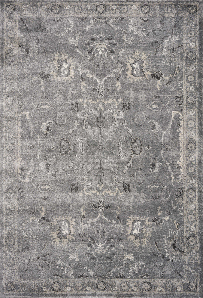 HomeRoots 7' x 9' Polypropylene Grey Area Rug