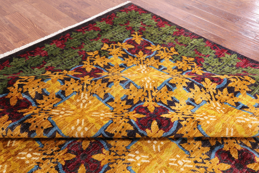 9' 1" X 11' 7" William Morris Hand-Knotted Wool Rug Q4576