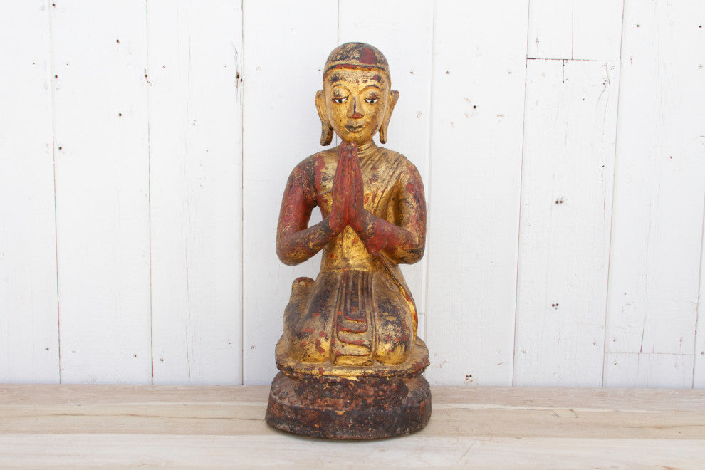 Burmese Sariputra Gilded Monk