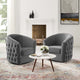 Armchair Accent Chair, Set of 2, Velvet, Gray, Modern, Lounge Hospitality
