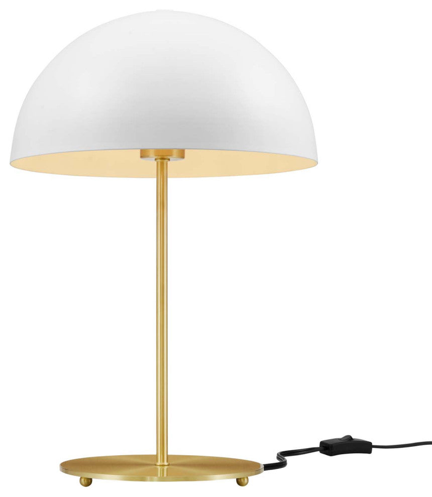 Ideal Metal Table Lamp, White Satin Brass
