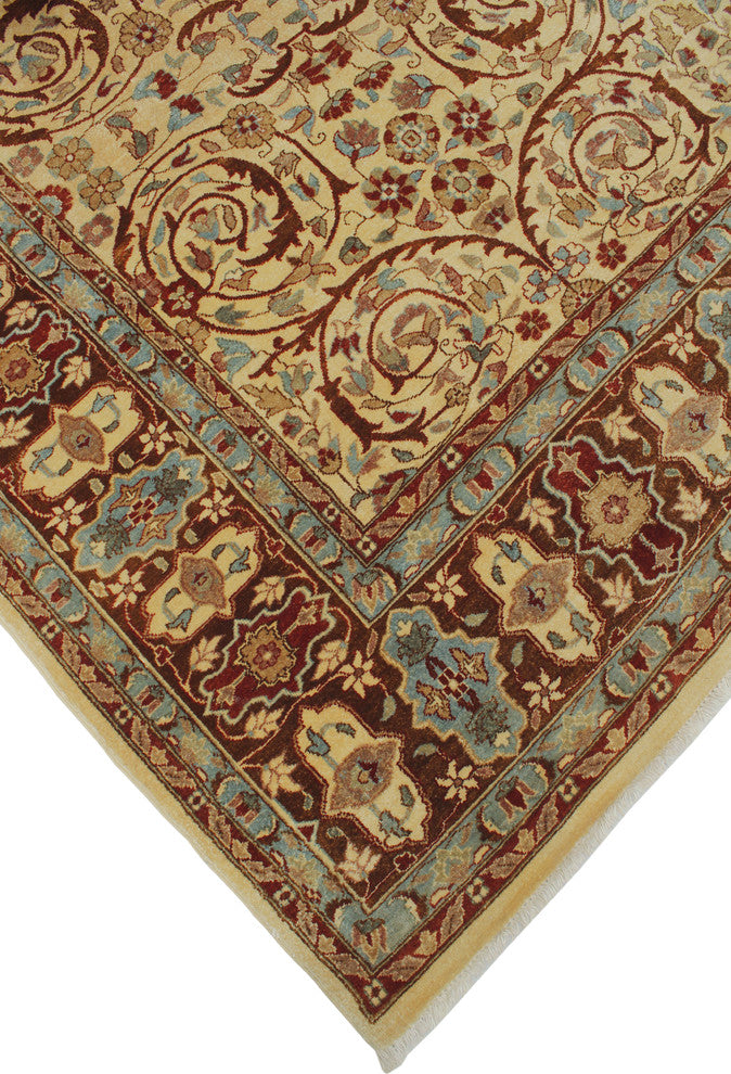 Turkish-Knotted Ankara 308 Ivory Rug, 7''11x10''8