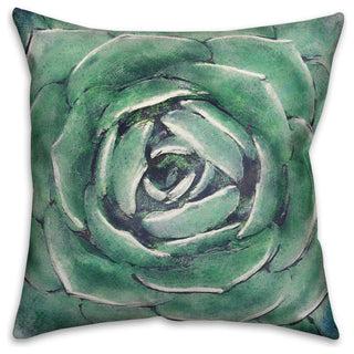 Light Emerald Succulent 18"x18" Outdoor Throw Pillow