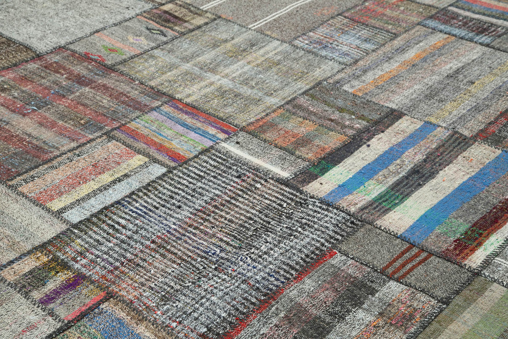 Rug N Carpet - Handmade Anatolian 10' 9'' x 13' 4'' Unique Patchwork Kilim Rug