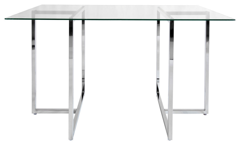 Legend Rectangular Dining Table, Chrome, 36x66