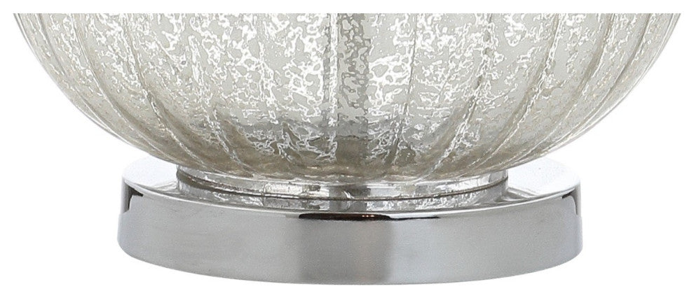 Judith 21" Mercury Glass LED Table Lamp, Silver, Ivory