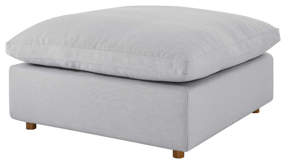 Ottoman Accent Chair, Gray, Fabric, Modern, Lounge Cafe Hotel Hospitality