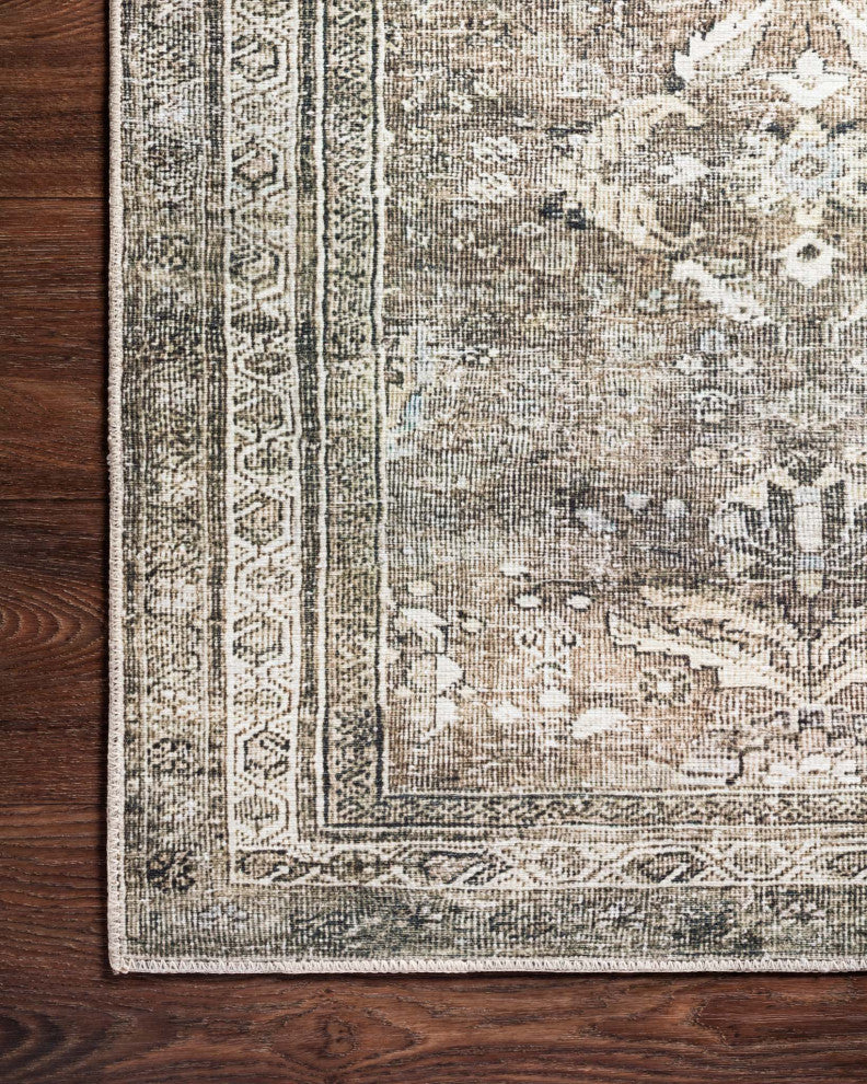 Layla Lay-13 Antique/Moss Printed Area Rug by Loloi II, 2'x5'