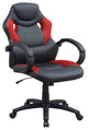 Benzara BM266486 Office Chair With Curved Cut Out Padded Back, Black and Red