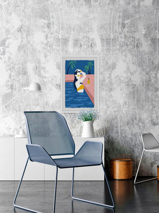 "Pool Drink" Framed Painting Print, 20"x30"