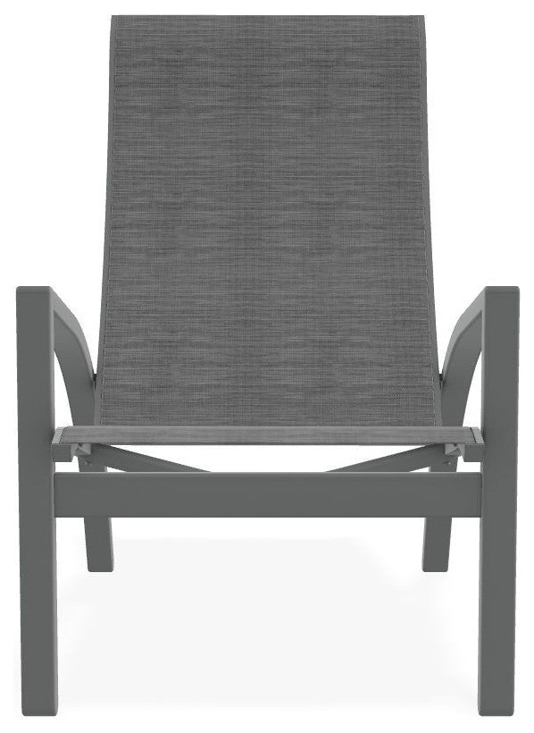 Kendall Sling Stackable Outdoor Lounge Chair, Collect Charcoal/Graphite