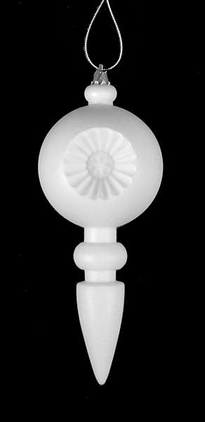 Retro Reflector Shatterproof Christmas Finial Ornaments, Set of 4, Matte White