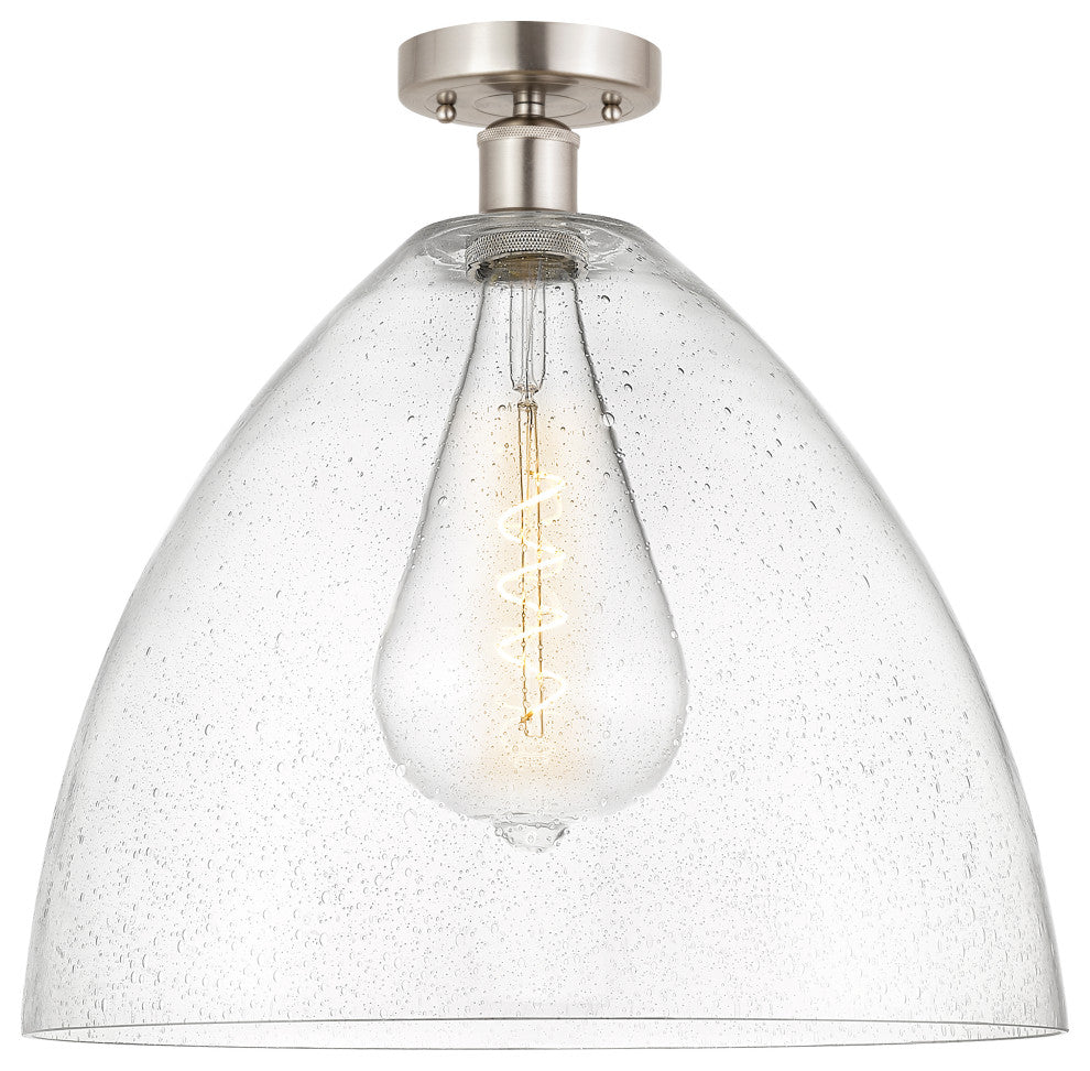 Innovations 616-1F-SN-GBD-164 1 Light Semi-Flush Mount, Brushed Satin Nickel