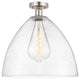 Innovations 616-1F-SN-GBD-164 1 Light Semi-Flush Mount, Brushed Satin Nickel
