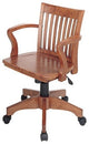 Classic Wooden Bankers Chair With Wood Seat and Arms