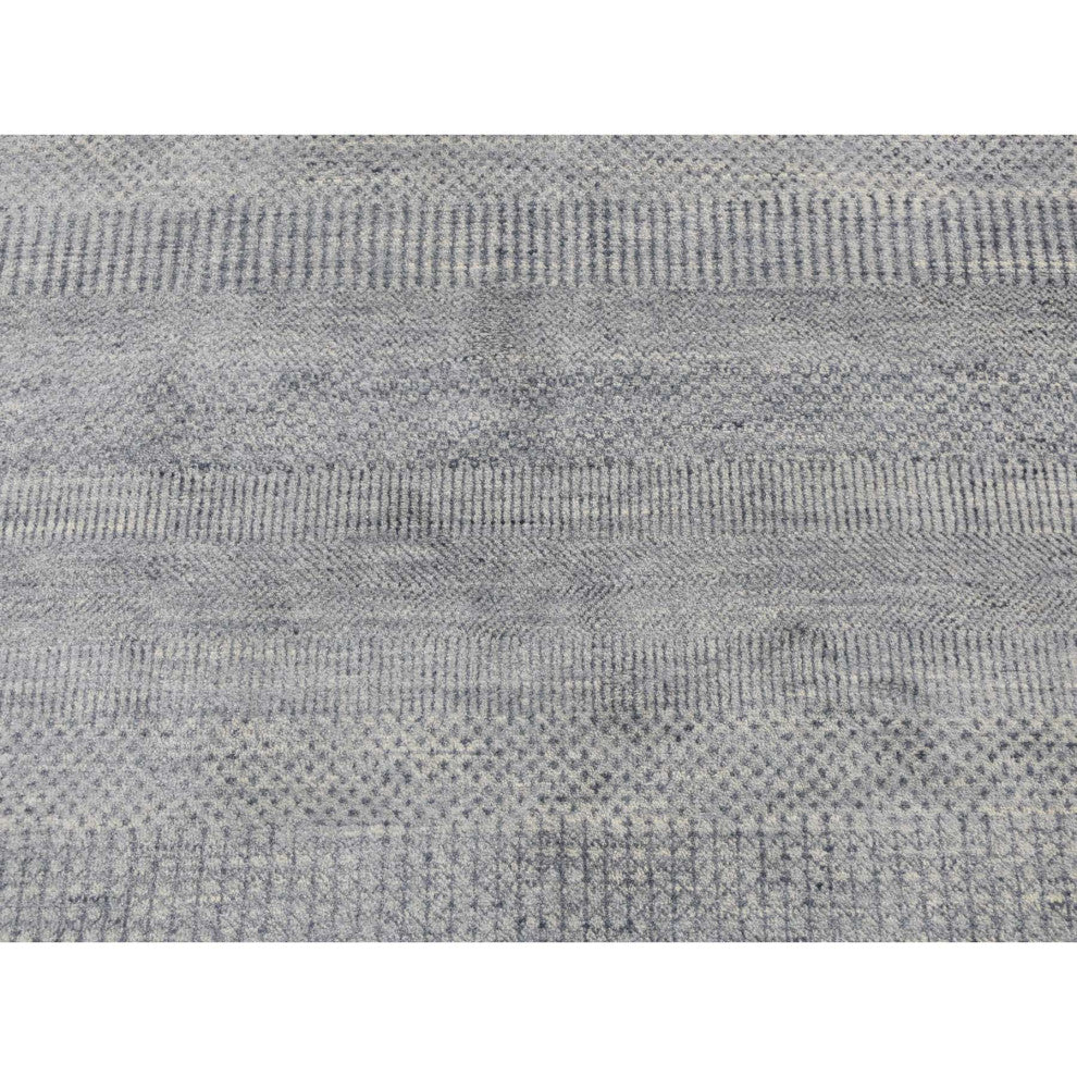 Misty Gray Grass Design 100% Wool Hand Knotted Round Oriental Rug 8' x 8'