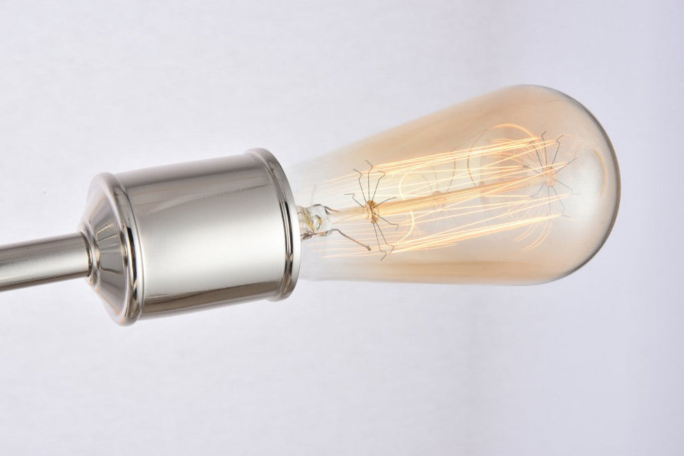 Midcentury Modern Polished Nickel 6-Light <br>Flush Mount