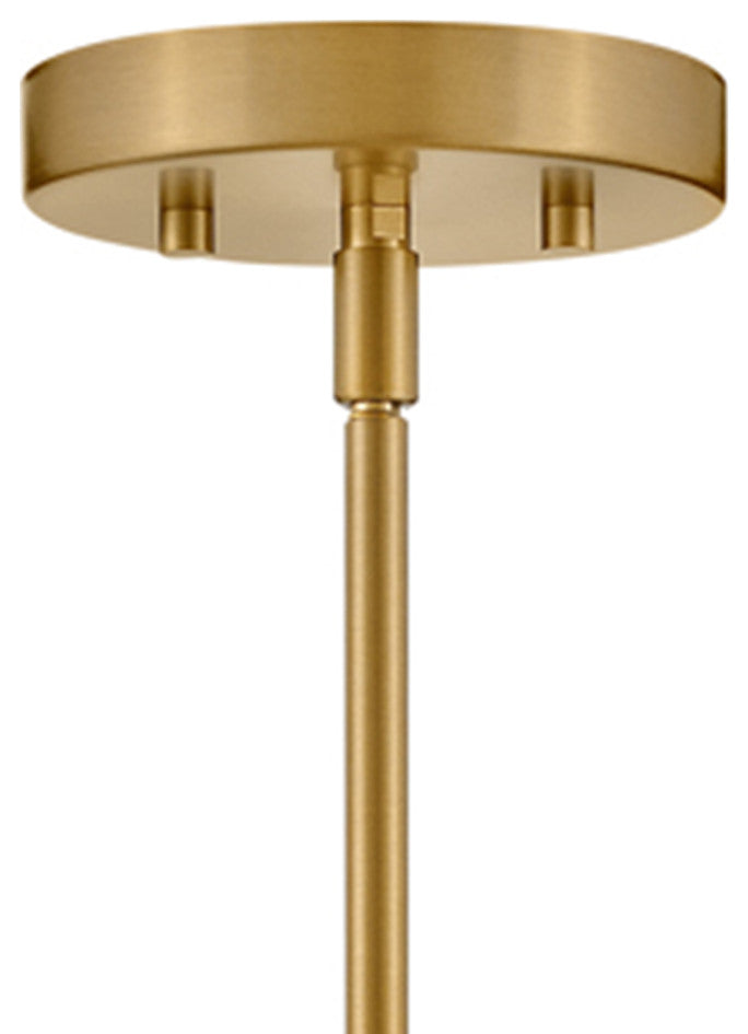 Lark Lane Single Cylindrical Pendant, Lacquered Brass + Cased Opal Glass