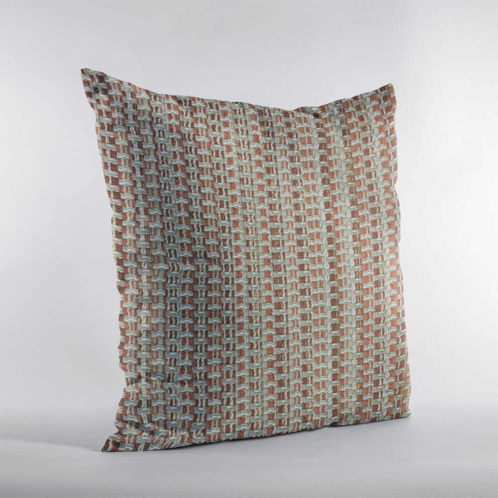 Plutus Multi-Color Weave Stripe Luxury Throw Pillow, 24"x24"