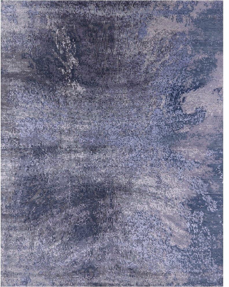 Wool and Silk Abstract Handmade Rug 7' 11" X 10' 1" Q11609