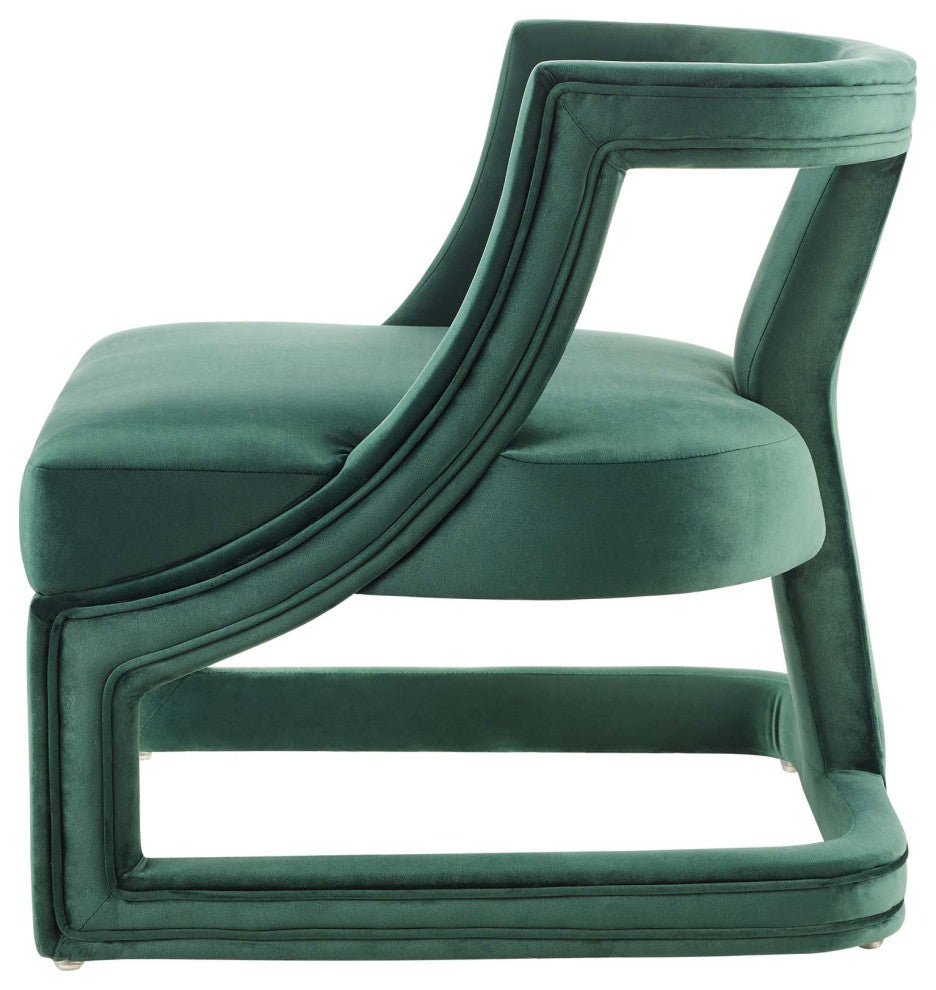 Armchair Accent Chair, Set of 2, Green, Velvet, Modern, Lounge Cafe Hospitality