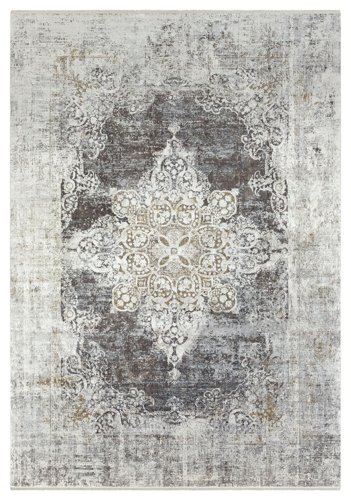 Uttermost - 71509-8 - Rug - Poneto - White, Gray, Charcoal, Saffron