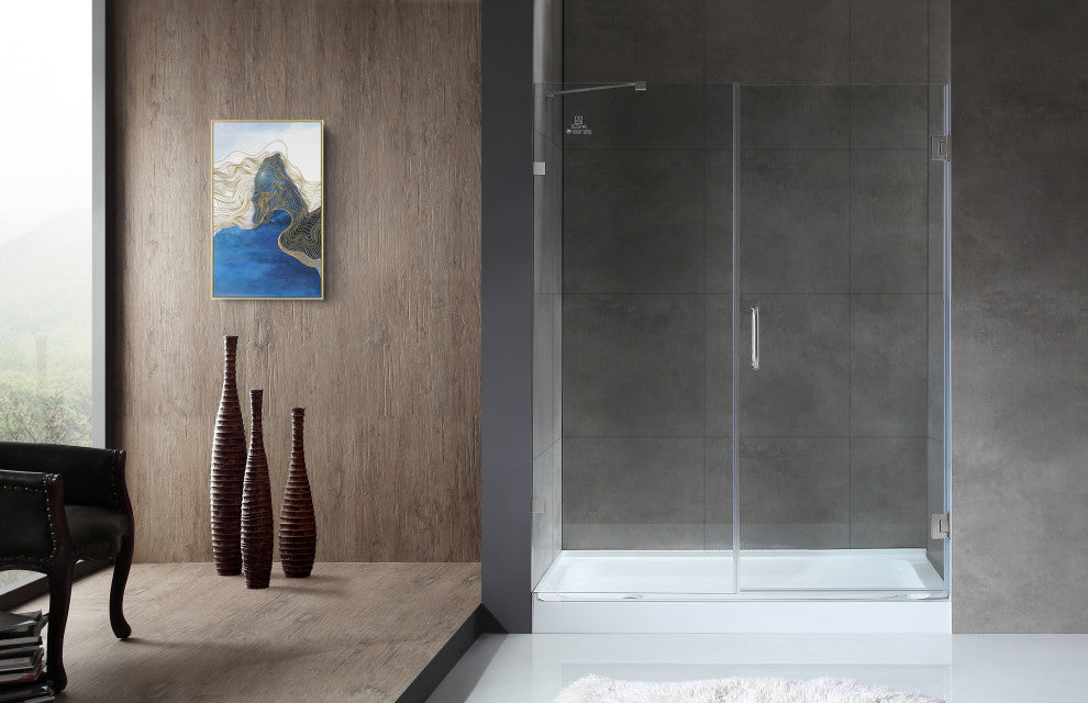 ANZZI Makata 60"x72" Frameless Shower Door, Brushed Nickel