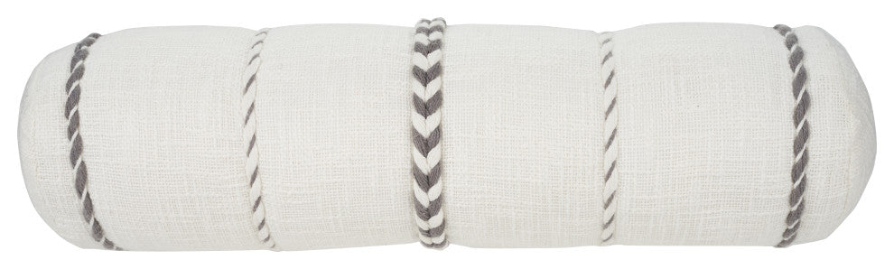 Mina Victory SH037 Throw Pillow, Grey, 6" X 20"