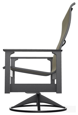 Leeward Sling Outdoor Swivel Rocker, Elevation Stone/Black