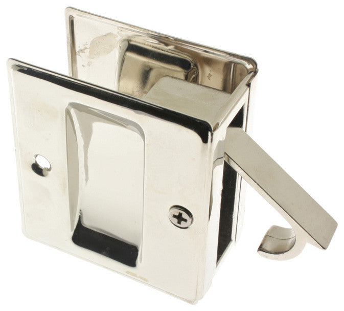 Genuine Solid Brass Pocket Passage Pull, Bright Nickel