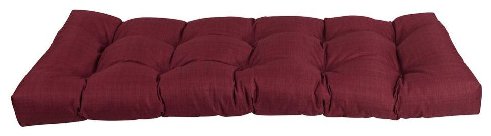 46-inch by 19-inch Tufted Solid Outdoor Spun Polyester Loveseat Cushion