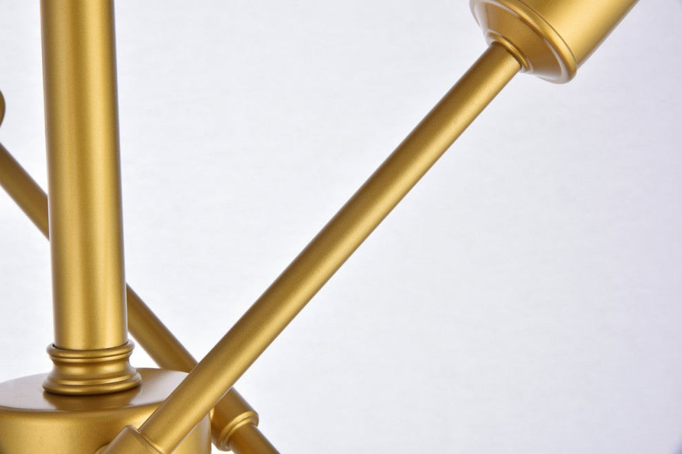 Midcentury Modern Brass 6-Light <br>Flush Mount