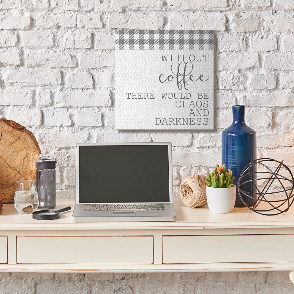 Coffee Funny Word Kitchen Dining Room Grey Design, 24"x24"