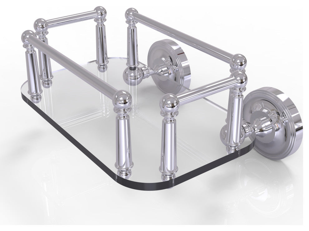 Prestige Regal Wall Mounted Glass Guest Towel Tray, Polished Chrome
