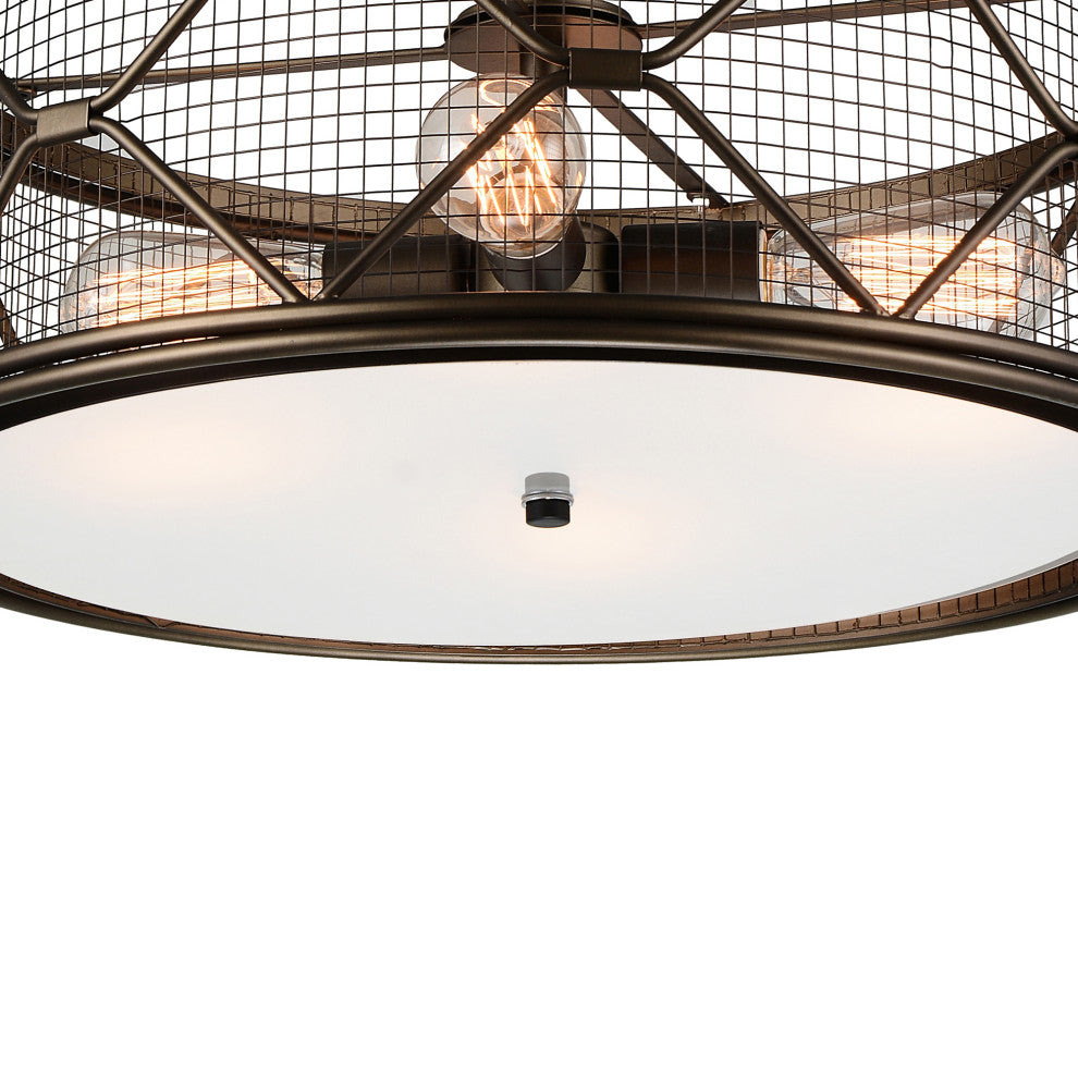 Kali 4 Light Chandelier With Light Brown Finish