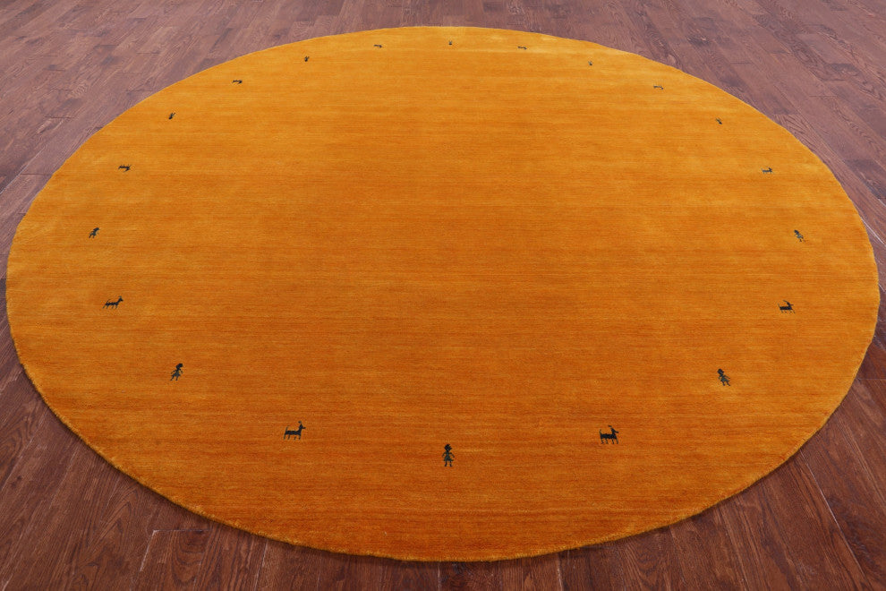 10' Round Persian Gabbeh Handmade Wool Rug - Q15151