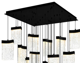 Lava Integrated LED Chandelier, Black, 36"