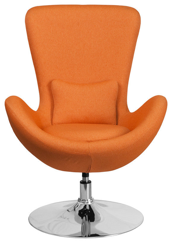 Egg Series Orange Fabric Side Reception Chair