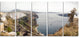 Beautiful View of Santorini Island, Landscape Canvas Print, 60"x28", 5 Panels