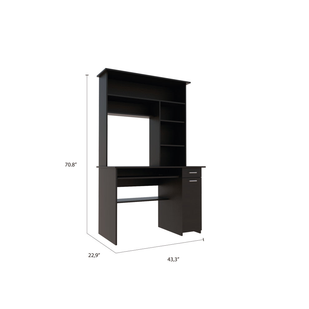 Xalo 180 Compu Hutch Desk, Black