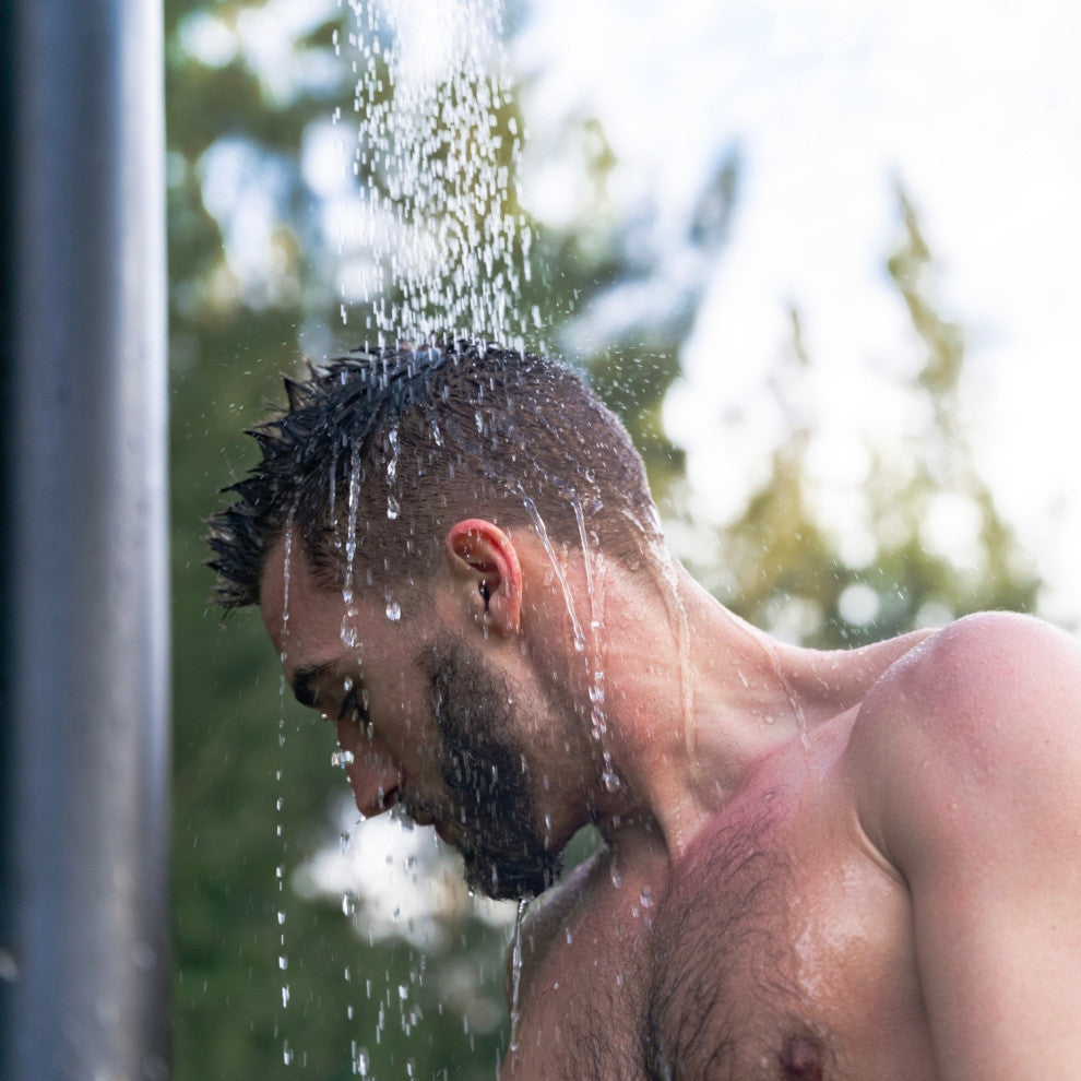 PULSAR 01 Outdoor Shower 316 Stainless Steel with Hand Shower, Brushed Stainless
