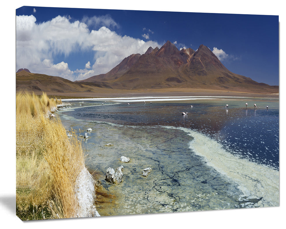 Desert Lake Laguna Canapa on Sunny Day, Modern Seashore Canvas Wall Art, 60x40