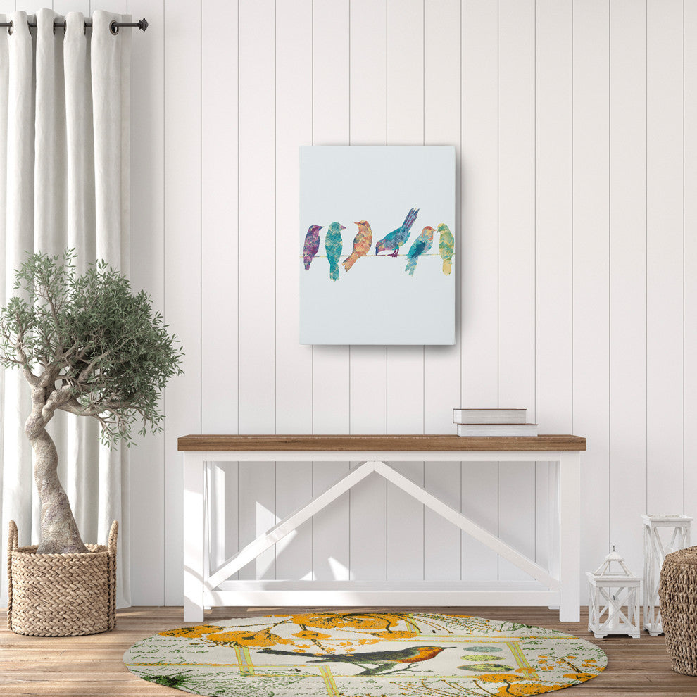 Singing Bird Spring Chenille Rug, Mango, 5' Round