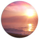 Purple Tinged Seashore At Sunset, Seashore Round Wall Art, 23"
