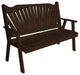 Cedar Fanback Bench, Walnut Stain, 6 Foot